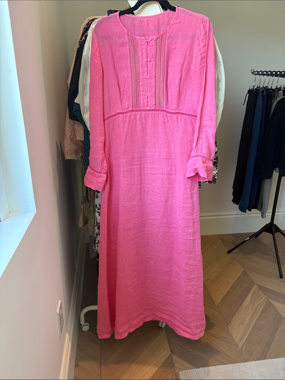 120% Lino pink linen dress